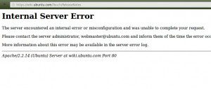 Internal Server Error ...