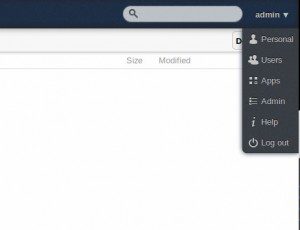 ownCloud 5: Admin-Tools rechts oben