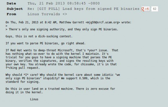 Linus Torvalds motzt ...