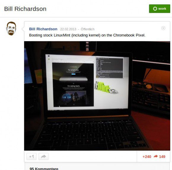 Linux MInt auf einem Chrombook Pixel