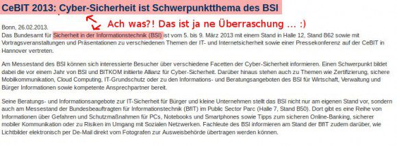 Faustdicke Überraschung: Das Bundesamt für SIcherheit in der Informationstechnik mit Schwerpunkt Sicherheit ...