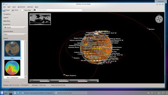 Marble: Mars (Quelle: kde.org)