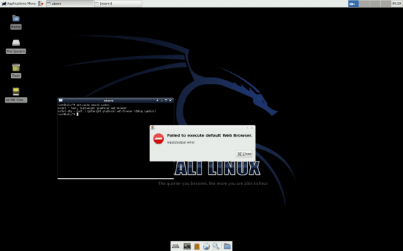 Kali trifft Raspberry Pi: Kein Browser?