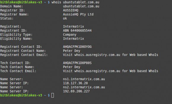 whois ubuntutablet.com.au