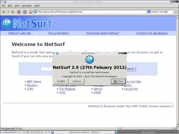 GParted Live 0.15.0-1: Netsurf