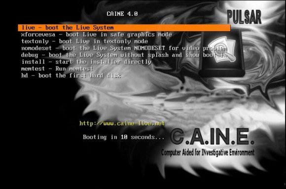 Caine 4.0: Bootscreen