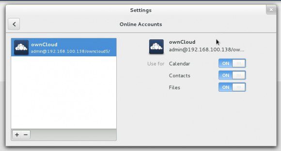 GNOME 3.8: ownCloud verbunden