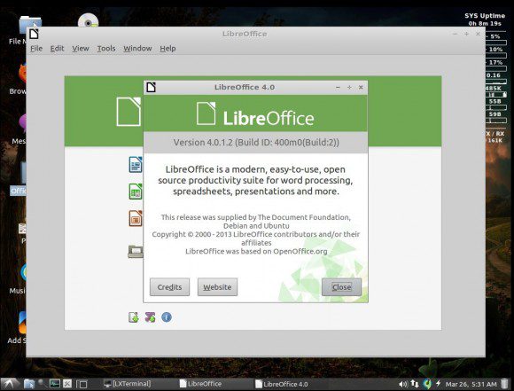 LXLE 12.04: LibreOffice