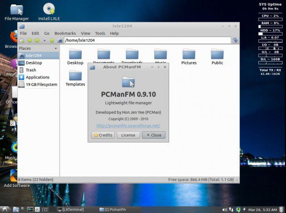 LXLE 12.04: PCmanFM