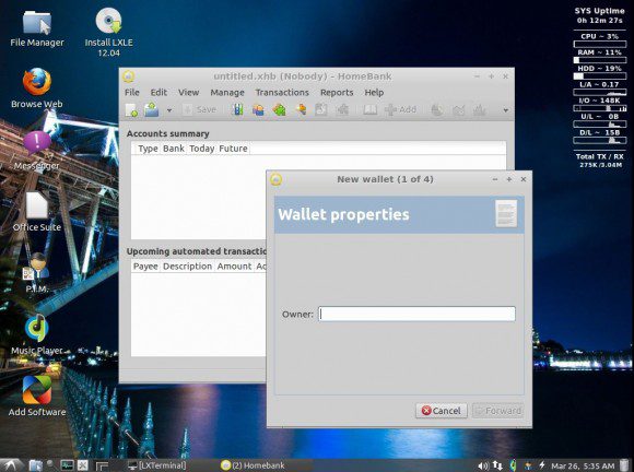 LXLE 12.04: Homebank