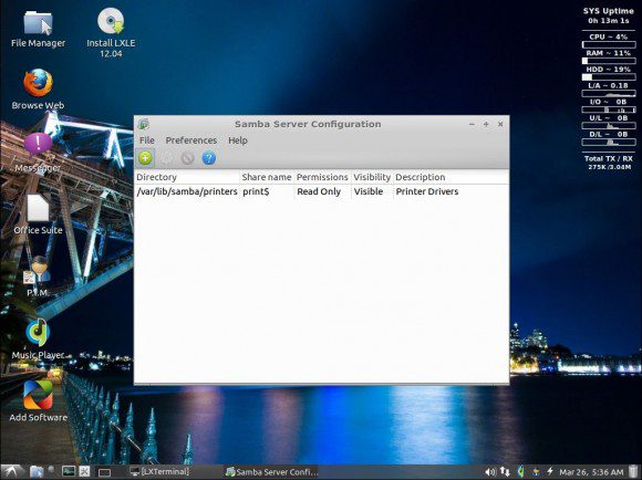 LXLE 12.04: Samba-Konfiguration