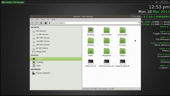 Manjaro Openbox-Lite 0.8.4: Dateimanager Thunar