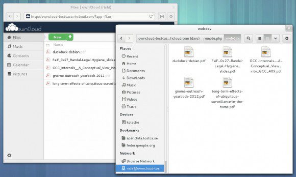 Evolution: ownCloud-Dateien (Quelle: debarshiray.wordpress.com)