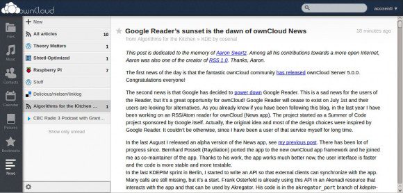 ownCloud News Reader (Quelle: algorithmsforthekitchen.com)