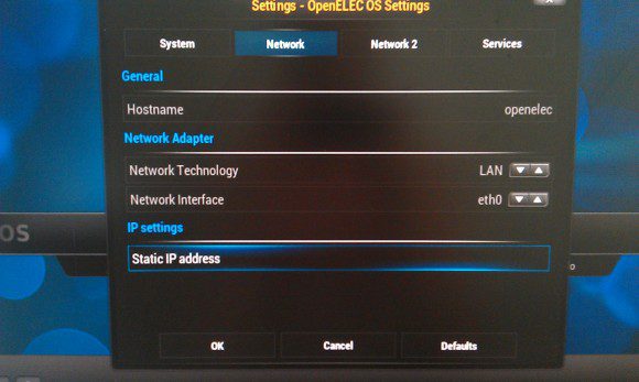 XBMC-Einstellungen: OpenELEC