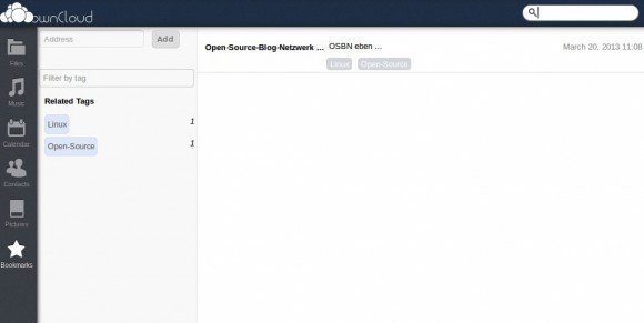 ownCloud: Bookmarks ansehen
