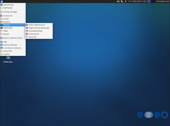 Xubuntu 13.04: Menü - Internet
