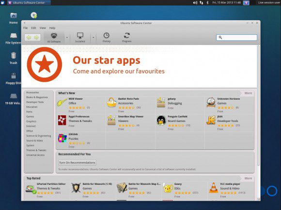 Xubuntu 13.04: Software Center