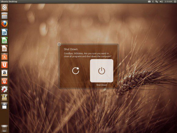 Ubuntu 13.04 Raring Ringtail: Herunterfahren