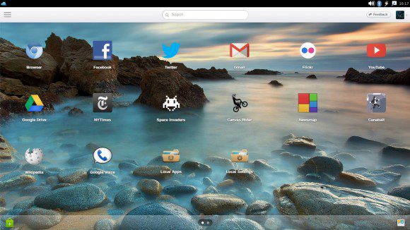 Jolicloud-Desktop: Startbildschirm vergrößert