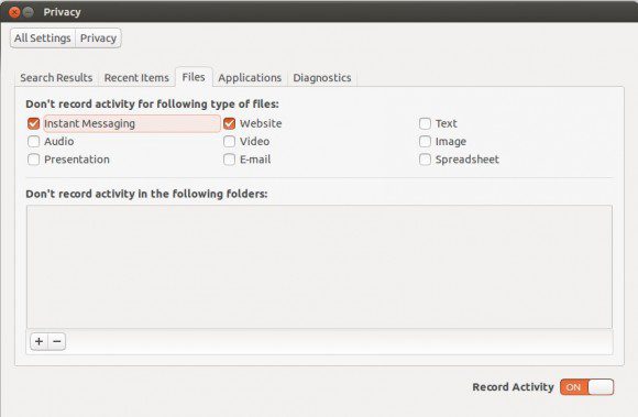 Ubuntu 13.04 Raring Ringtail: Privatsphäre einstellen