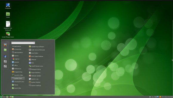 Manjaro Linux 0.8.5 Cinnamon: Menü