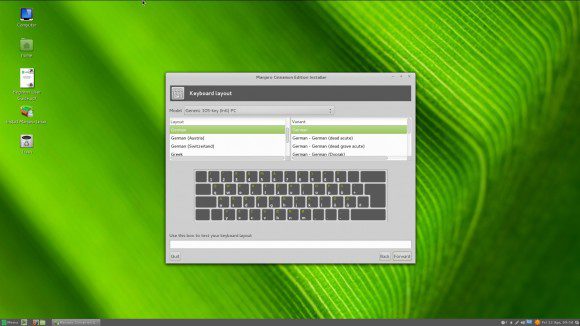Manjaro Linux 0.8.5 Cinnamon: Installer