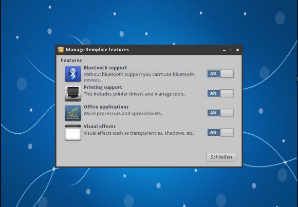 Semplice Linux 4: Manage Semplice features