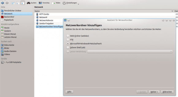 Netzwerkordner hinzufügen