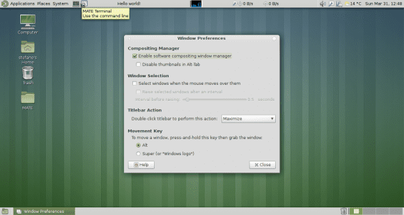 MATE 1.6: Fenster-Einstellungen (Quelle: mate-desktop.org)