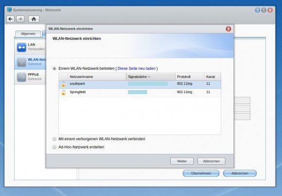 Synology: Kann auch mit WLAN-USB-Dongles ...
