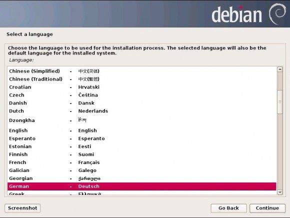 Debian 7 Wheezy: Sprachwahl