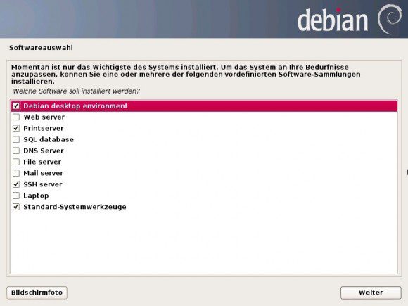 Debian 7 Wheezy: Software-Auswahl