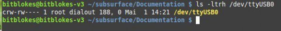 /dev/ttyUSB0 hat root:dialout