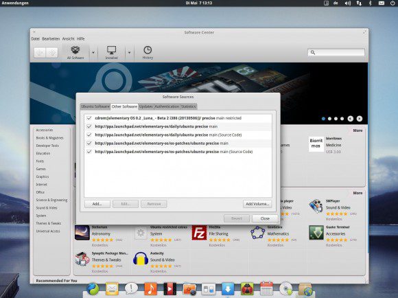 elementary OS Luna: Software-Quellen