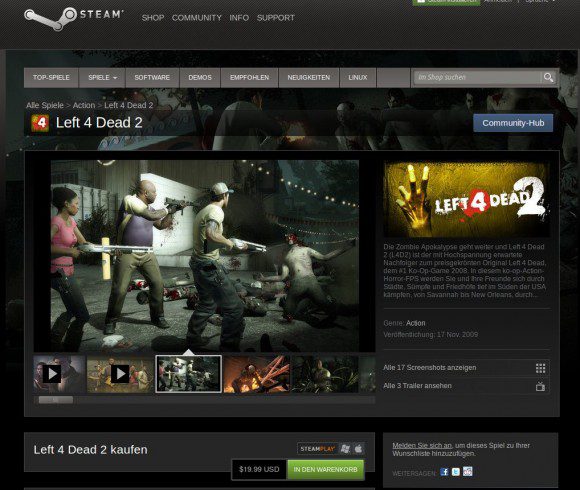 Left 4 Dead 2 bei Steam