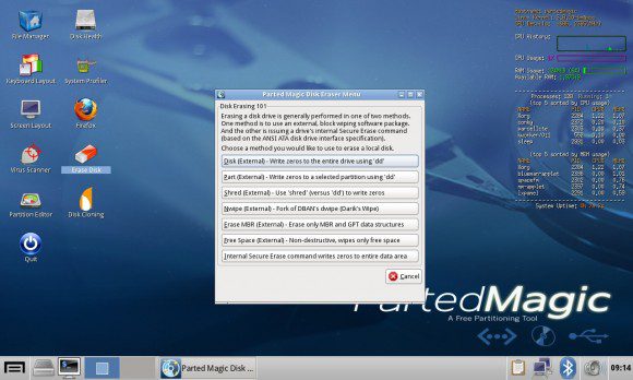 Parted Magic 2013_05_01: Disk Eraser