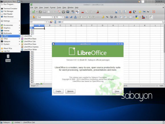 Sabayon 13.04 Xfce: LibreOffice