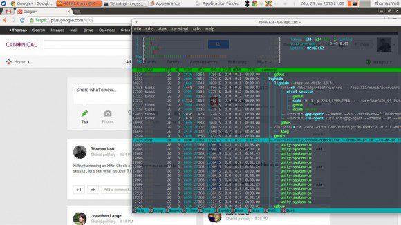 XUbuntu unter XMir (Quelle: Google Plus)