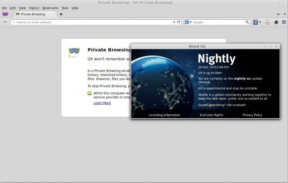 Firefox Nightly UX: Linux Mint 14