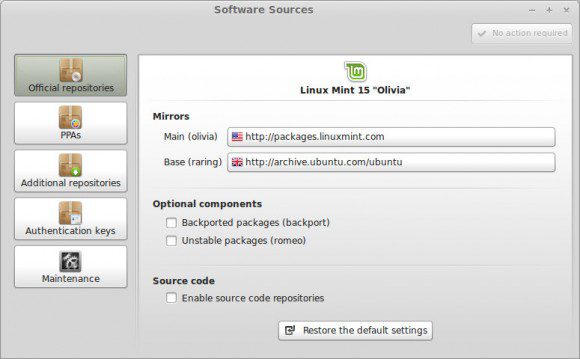 MintSources (Quelle: linuxmint.com)