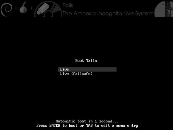Tails 0.19: Startbildschirm