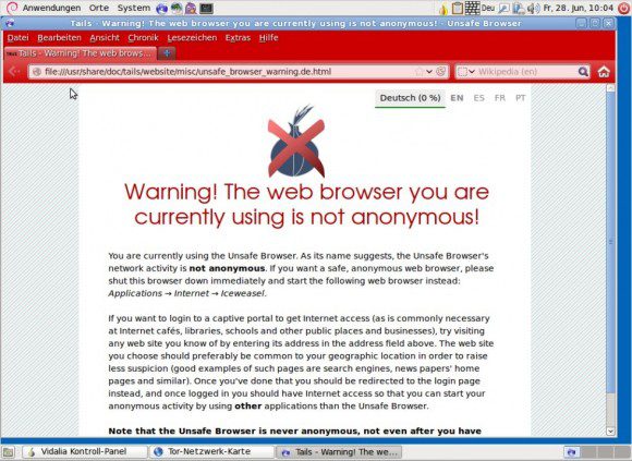 Tails 0.19: unsicherer Browser