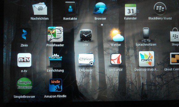 Amazon Kindle auf dem BlackBerry PlayBook installiert