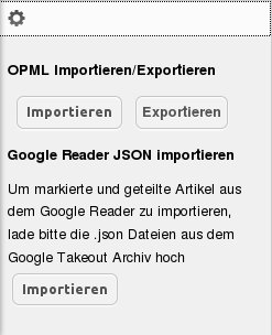 ownCloud News: OPML importieren