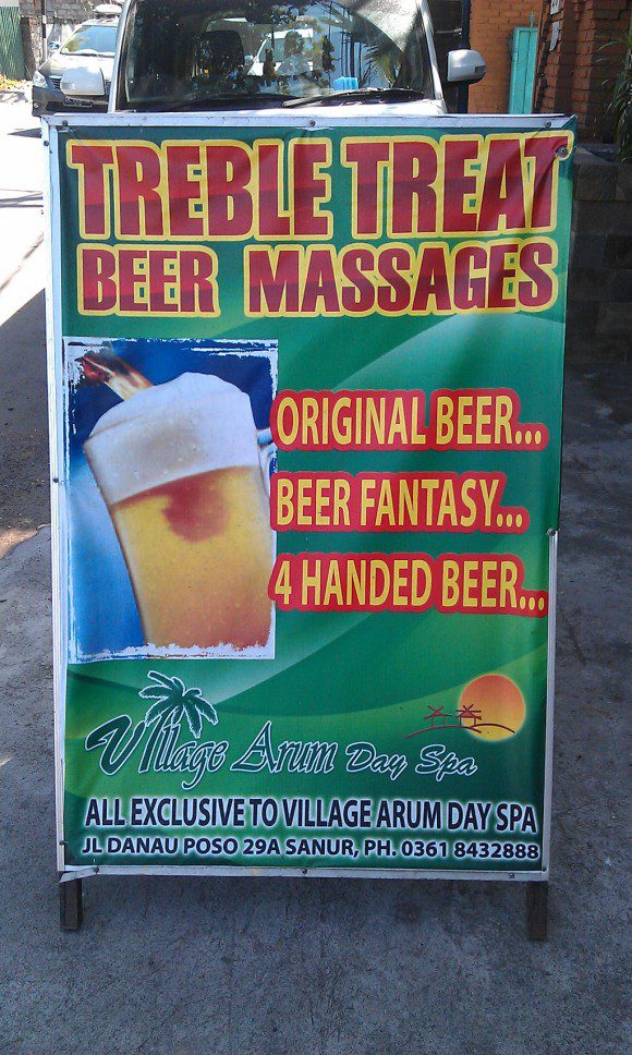 Ich frage mich, was eine Bier-Massage ist ...