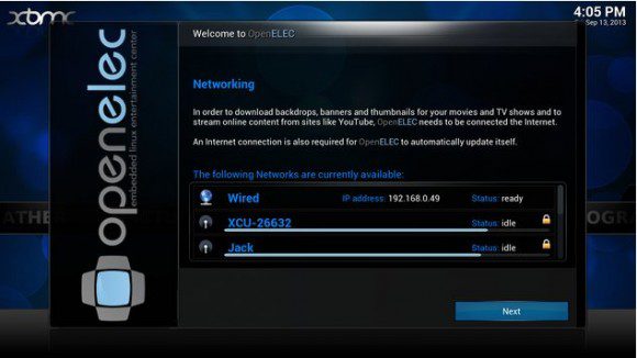 OpenELEC 3.2: Einrichtungs-Assistent (Quelle: openelec.tv)