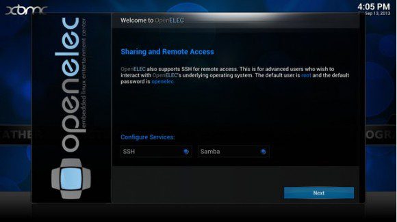 OpenELEC 3.2: Einrichtungs-Assistent (Quelle: openelec.tv)