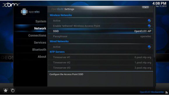 OpenELEC 3.2: Einrichtungs-Settings (Quelle: openelec.tv)