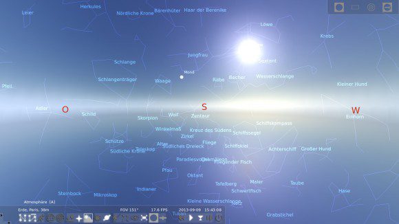 Stellarium: Atmosphäre aktiviert